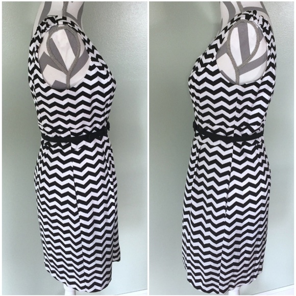 Last Chance! White House Black Market Chevron Tulip Belt Dress - Picture 3 of 5